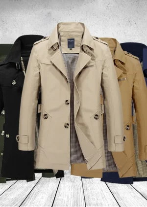 Fashion Men Trench Jackets Brand Casual Business Trench Coat Mens Leisure Overcoat Male Single Breasted Windbreakers Plus Size