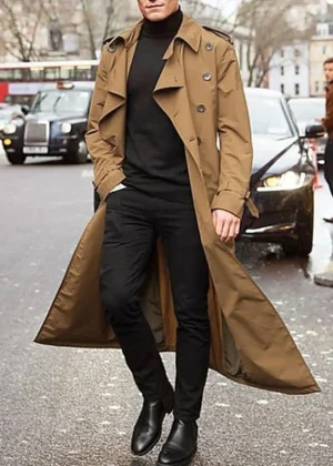 Streetwear Fashion Trench Men's Thin Coat Designer Overlong British Coats Man's Clothing With Epaulets Men's Jackets For Spring