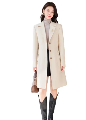 High End Female Coat Long Slim Trench Coat For Women’S England Single Breasted Khaki Women Windbreaker Larger Size Outwear